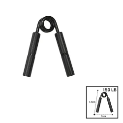 Bilək espanderi Gymnic, metal, qara, 13x9 sm, 150 LB