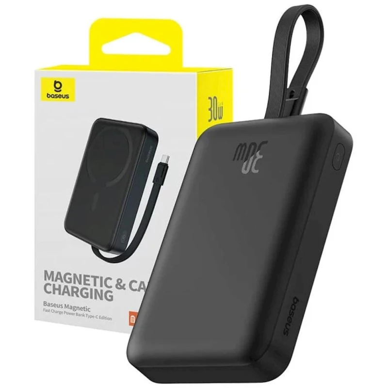 Внешний аккумулятор Baseus MagSafe Mini 30W 10000 mAh Black Внешний аккумулятор Baseus MagSafe Mini 30W 10000 mAh Black
