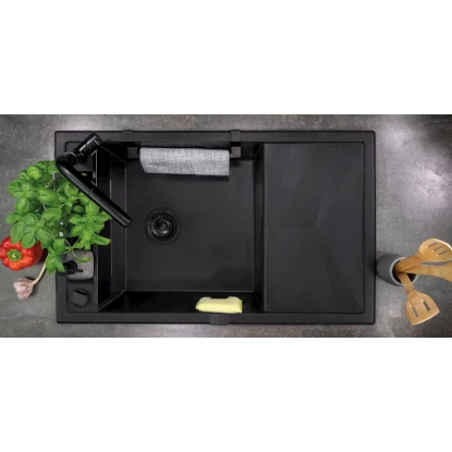 Кухонная мойка Deante Magnetic N113, гранит, черная, 82x50x21.9 см