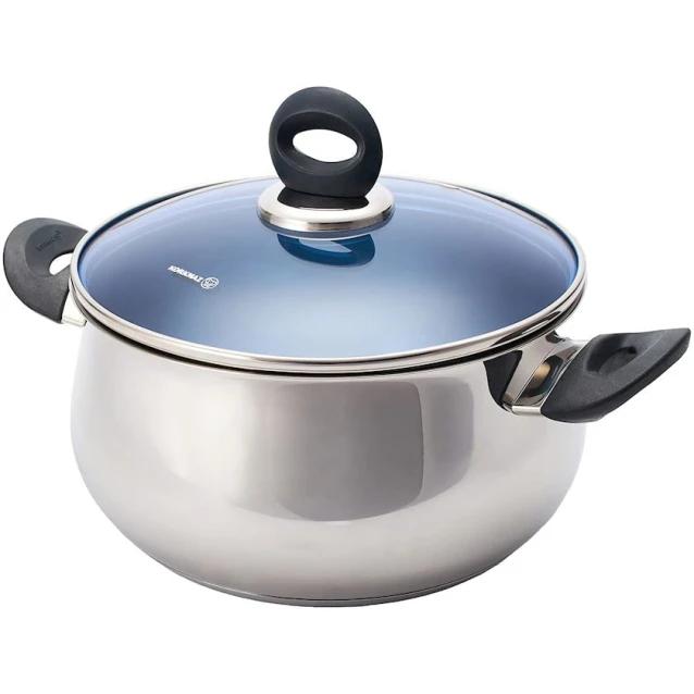 Набор посуды Korkmaz A1910 Mavis 20х12/24х14/24х6/16х10/24х8 см, 9 шт, нержавеющая сталь, с крышкой, серебристый/синий Набор посуды Korkmaz A1910 Mavis 20х12/24х14/24х6/16х10/24х8 см, 9 шт, нержавеющая сталь, с крышкой, серебристый/синий