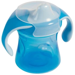 Uşaq üçün tökülməyən su qabı Baby Nova, 220 ml, 6 aydan, tutacaqlar ilə, göy