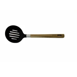 Шумовка Gipfel Treter 2168, 1 шт, 34 см, силикон, нержавеющая сталь, дерево, черный, серебристый, коричневый