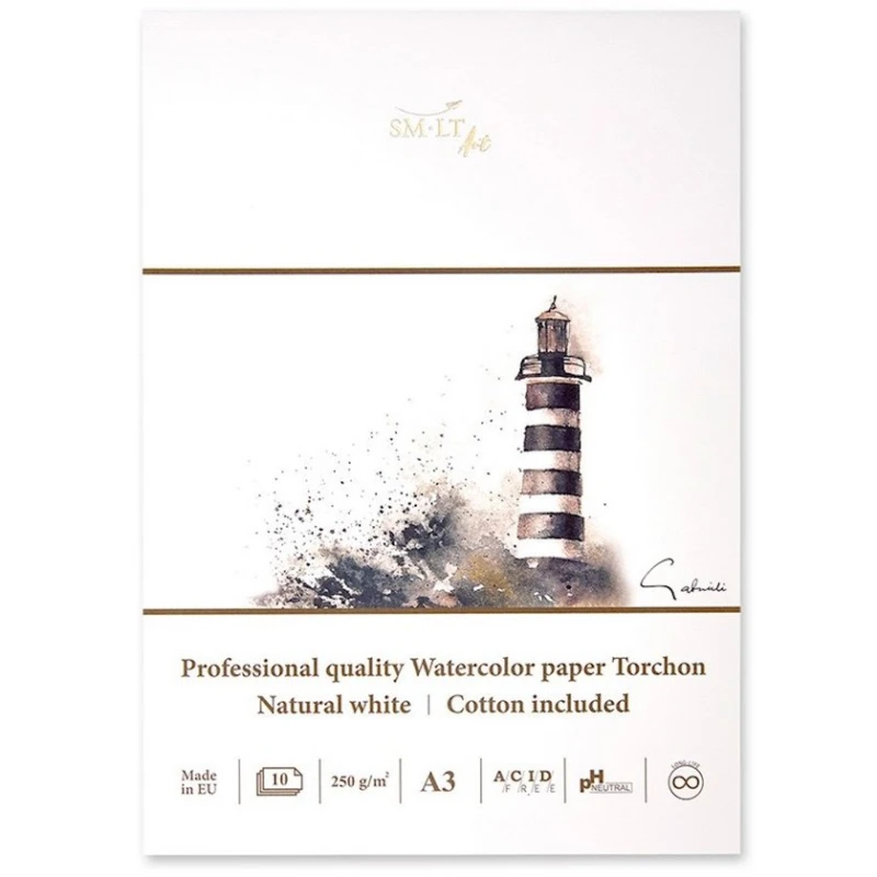 Альбом Smiltainis Torchon Watercolor Pad для акварели, на склейке, A3, 250г, 10 листов Альбом Smiltainis Torchon Watercolor Pad для акварели, на склейке, A3, 250г, 10 листов