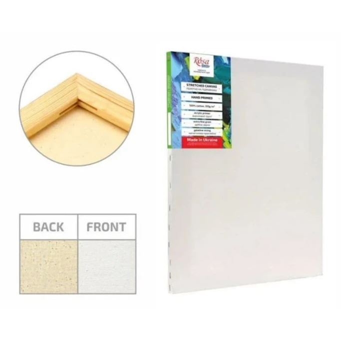 Холст на подрамнике Rosa Studio, БН, хлопок, мелкое зерно, акрил, 24х35 см Холст на подрамнике Rosa Studio, БН, хлопок, мелкое зерно, акрил, 24х35 см