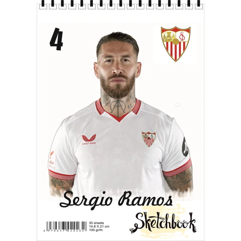 Блокнот Sketchbook Sergio Ramos, A5, 30 листов Блокнот Sketchbook Sergio Ramos, A5, 30 листов