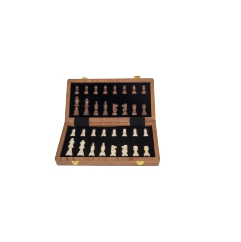 Şahmat, taxta, qəhvəyi/bej, 45x45 sm