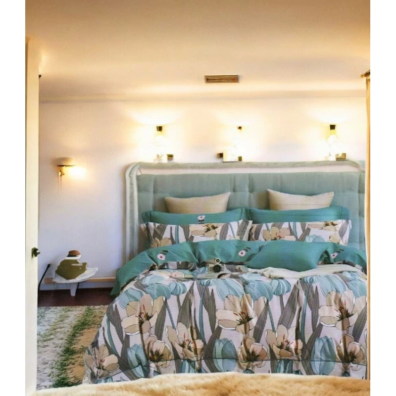 Комплект постельного белья Luxe Cotton Lu-xe-000268, пододеяльник 160х200 см, наволочка 50х70 см, двуспальный, сатин, разноцветный