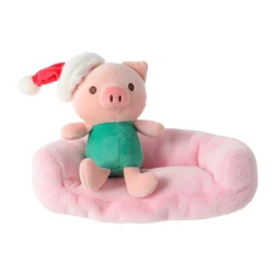 Мягкая игрушка Miniso Christmas Hat Pig Couple Couch, 22 см