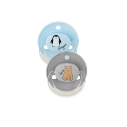 Набор пустышек Baby Nova, классические, 0-24 месяца, силикон, 2 шт, синий/серый