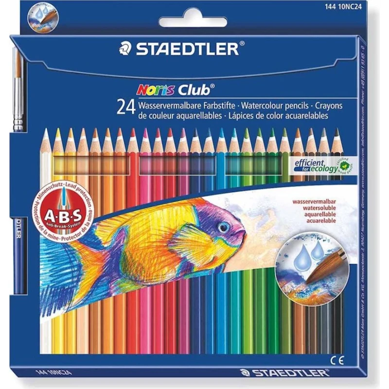 Набор цветных карандашей Staedtler Noris Club, с кистью, 24 цвета