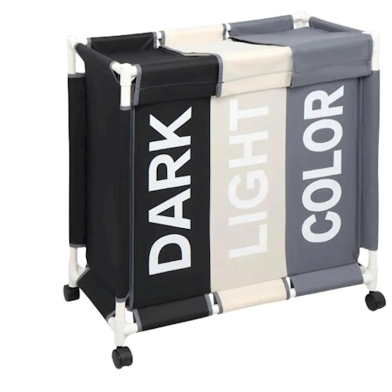 Корзина для белья LG66, 3 отделения, на колесиках, 66x62x32 см Корзина для белья LG66, 3 отделения, на колесиках, 66x62x32 см