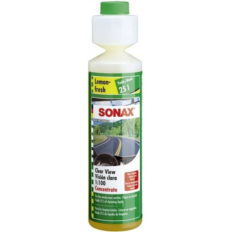 Жидкость для стеклоочистителя Sonax Clear view 1:100 Concentrate Lemon Fresh, 250 мл Жидкость для стеклоочистителя Sonax Clear view 1:100 Concentrate Lemon Fresh, 250 мл