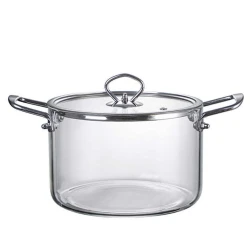 Qazan MN14, şüşə, şəffaf, iki tutacaqlı, 20x14 sm