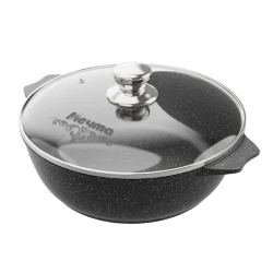 Жаровня Мечта Гранит 32802, 2.4 л, алюминий, с крышкой, две ручки, черный