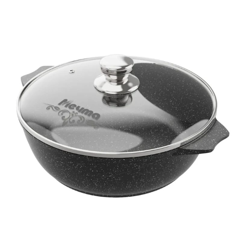 Жаровня Мечта Гранит 32802, 2.4 л, алюминий, с крышкой, две ручки, черный Жаровня Мечта Гранит 32802, 2.4 л, алюминий, с крышкой, две ручки, черный