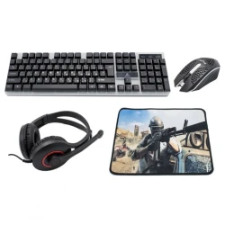 Комплект (клавиатура+мышь+гарнитура+коврик) Jeqang JK-988 4-in-1 Black