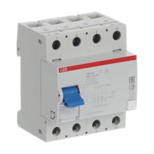 Avtomatik söndürücü ABB 2CSF204001R3950, F204 RCCB, 125A, 4P, 300mA, AC tipli
