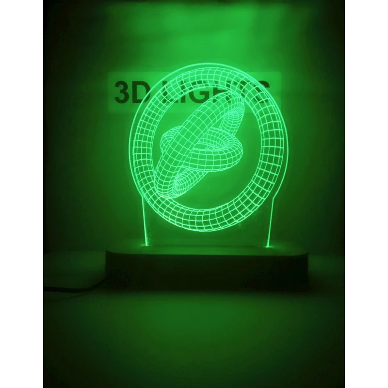 3D-gecə lampası TKY-01, 20x14 sm, yaşıl