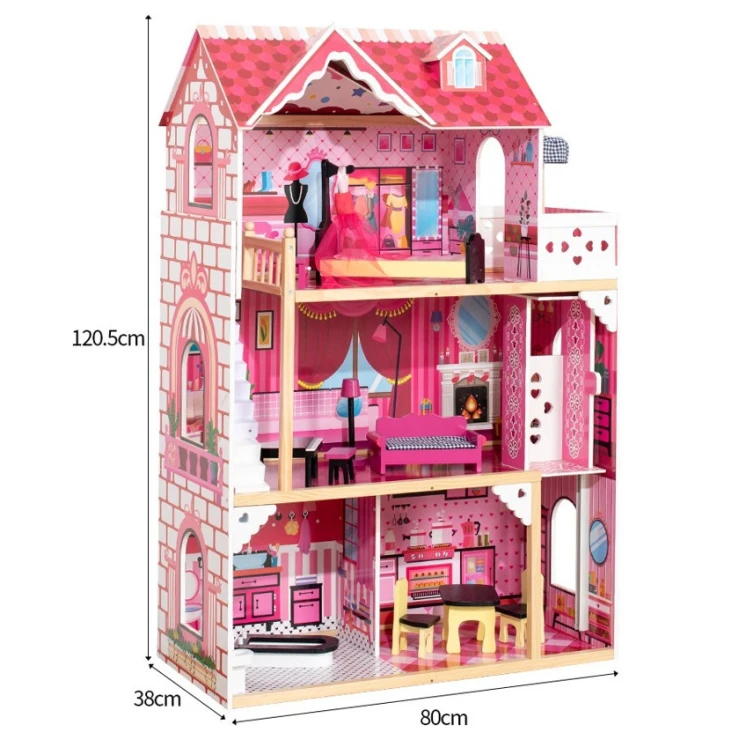 Кукольный домик с мебелью KBQ-2023004, 80x38x120.5 см Кукольный домик с мебелью KBQ-2023004, 80x38x120.5 см