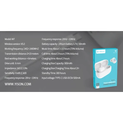 Simsiz qulaqlıq Celebrat TWS W7 White Simsiz qulaqlıq Celebrat TWS W7 White