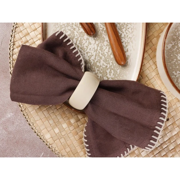 Кольцо для салфеток Porland Mikka, кремовое, 6 см