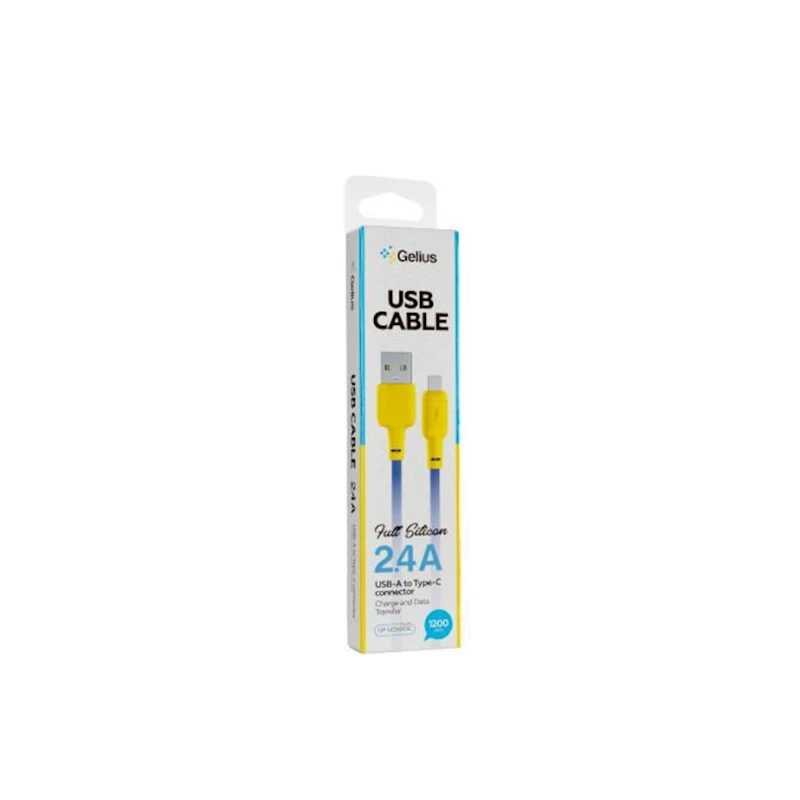 Кабель Gelius GP-UCN001C USB Type-A to Type-C 1.2 m Yellow/Blue Кабель Gelius GP-UCN001C USB Type-A to Type-C 1.2 m Yellow/Blue