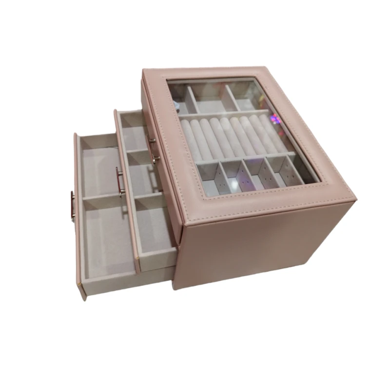 Органайзер с выдвижными ящиками HomeStore SS18, розовый, 18x25x14 см