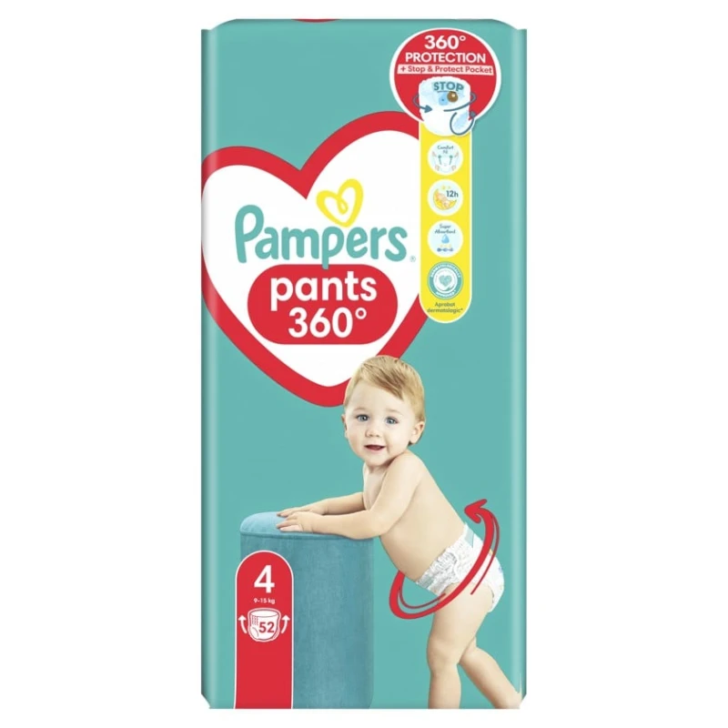 Детские подгузники-трусики Pampers Pants 4 9-15 кг 52 шт