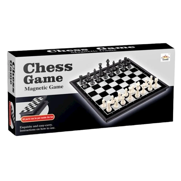 Шахматы магнитные, пластик/металл, белый/черный, 25x25 см Шахматы магнитные, пластик/металл, белый/черный, 25x25 см