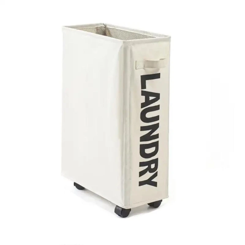Корзина для белья NH_ASZ, 57x39x19 см, на колесиках, кремовая Корзина для белья NH_ASZ, 57x39x19 см, на колесиках, кремовая