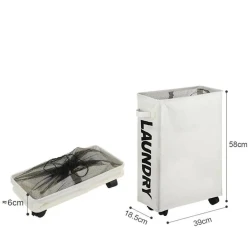 Корзина для белья NH_ASZ, 57x39x19 см, на колесиках, кремовая Корзина для белья NH_ASZ, 57x39x19 см, на колесиках, кремовая