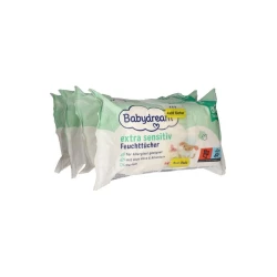 Детские влажные салфетки Rossmann Babydream Extra Sensitive для чувствительной кожи 4x80 шт.