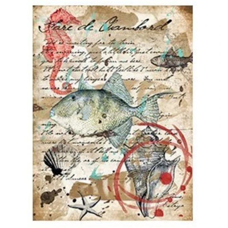 Рисовая бумага для декупажа Cadence - 129, А3, 29.7x42 см Рисовая бумага для декупажа Cadence - 129, А3, 29.7x42 см