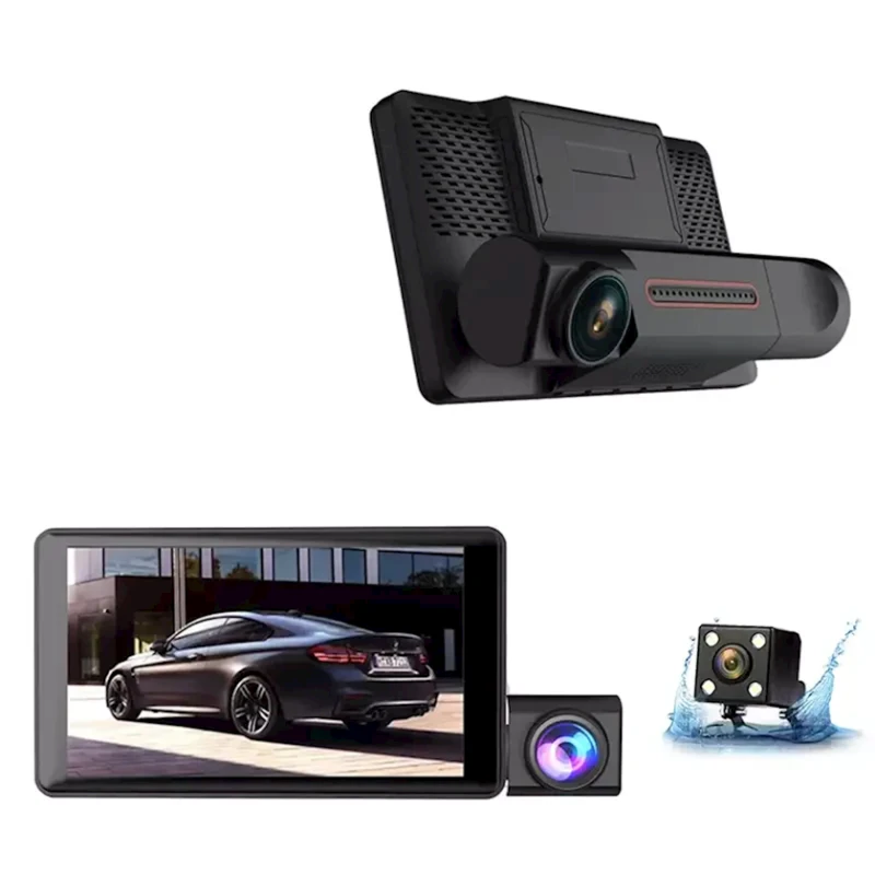Videoqeydiyyatçı YKM Car DVR Triple Dash Cam, Black