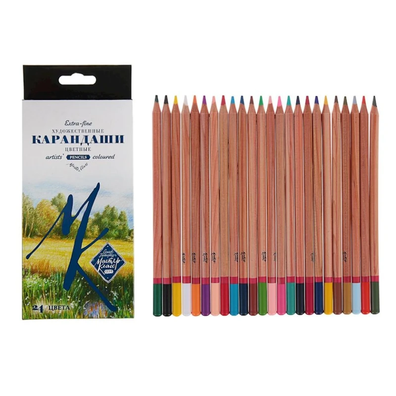 Набор цветных карандашей Невская палитра, Мастер-Класс, 24 цвета Набор цветных карандашей Невская палитра, Мастер-Класс, 24 цвета