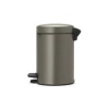 Zibil vedrəsi Brabantia NewIcon, 26.4x16.8x23.5 sm, metal, pedallı, 3 l, platin