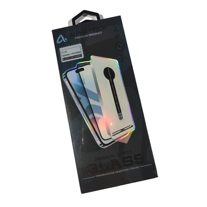 Qoruyucu şüşə Premium Protective Glass Alpha-tech Apple iPhone XS Max/11 Pro Max üçün Black
