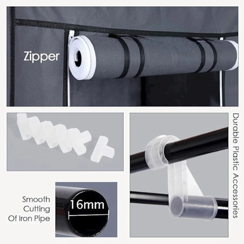 Портативный шкаф KOB168SER, серый, 75x45x175 см Портативный шкаф KOB168SER, серый, 75x45x175 см