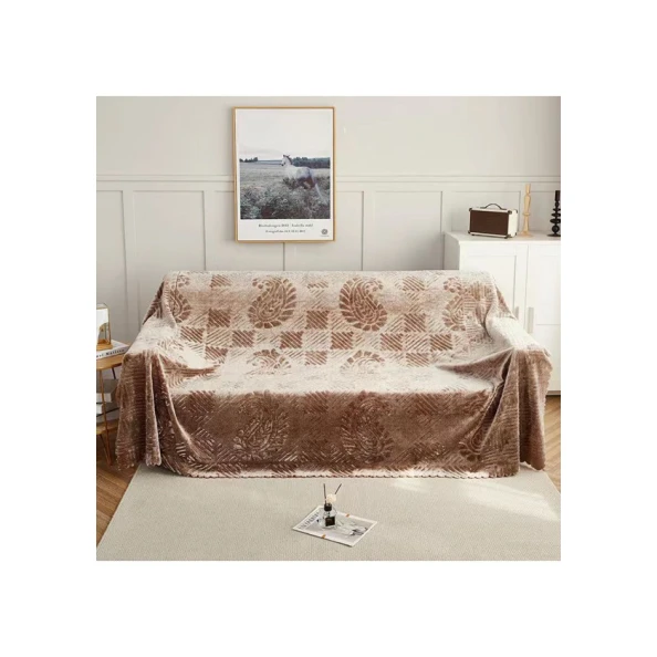 Плед MM Tekstil MM-111, коричневый, 170x240 см