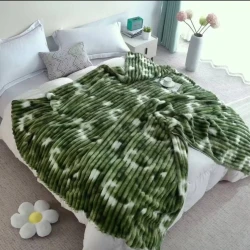 Плед-покрывало MiraNova CTS-633, велюр, зеленый, 160х220 см