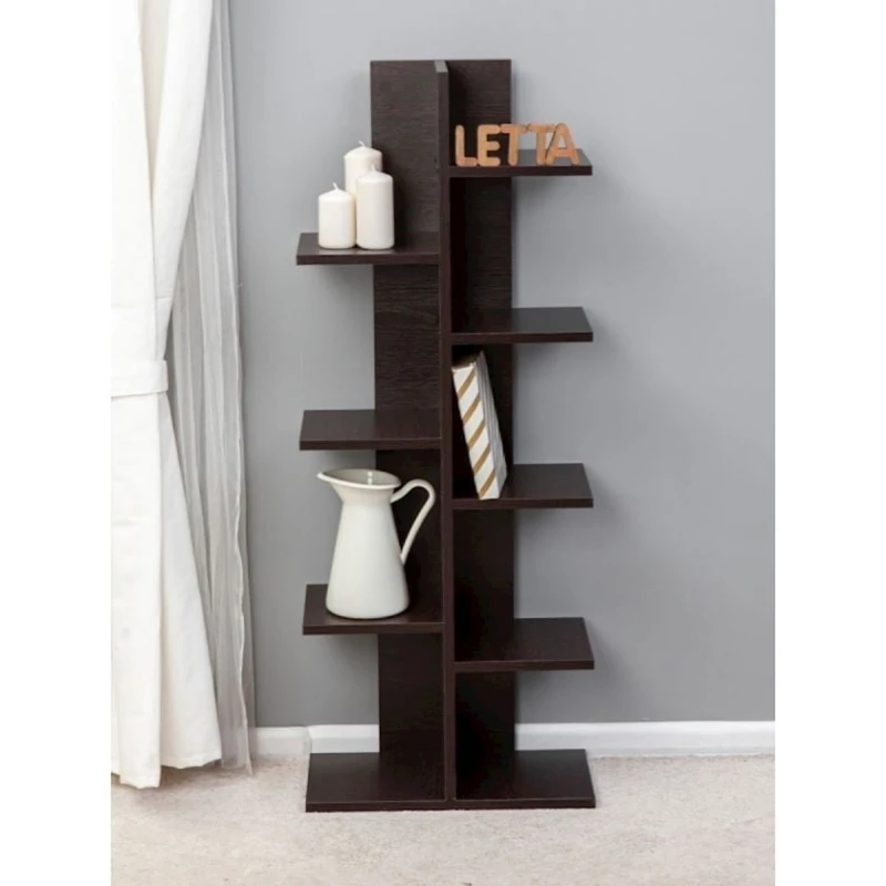 Стеллаж, ЛДСП, 115х45х23 см, с полками, коричневый Стеллаж, ЛДСП, 115х45х23 см, с полками, коричневый