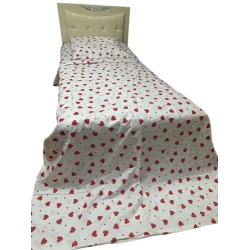 Комплект постельного белья MiraNova CTS-626, простыня 160х220 см, пододеяльник 160х220 см, наволочка 50х70 см, полутораспальный, хлопок, белый/красный