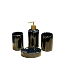 Набор для ванной AA-ES-067, керамика, черный, 4 предмета