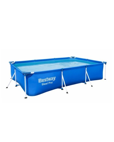 Hovuz Bestway Steel Pro, karkas, düzbucaq, uzunluq 300 sm, eni 201 sm, hündürlüyü 66 sm, göy