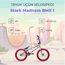 Velosiped Stark Madness BMX 1, çəhrayı/gümüşü, 20