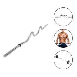 Гриф для штанги Gymnic F30 1619 сильно изогнутый, железо, серебристый, 120 см Гриф для штанги Gymnic F30 1619 сильно изогнутый, железо, серебристый, 120 см