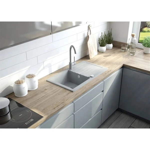 Кухонная мойка Deante Zorba ZQZS113, гранит, серый, 44x76 см