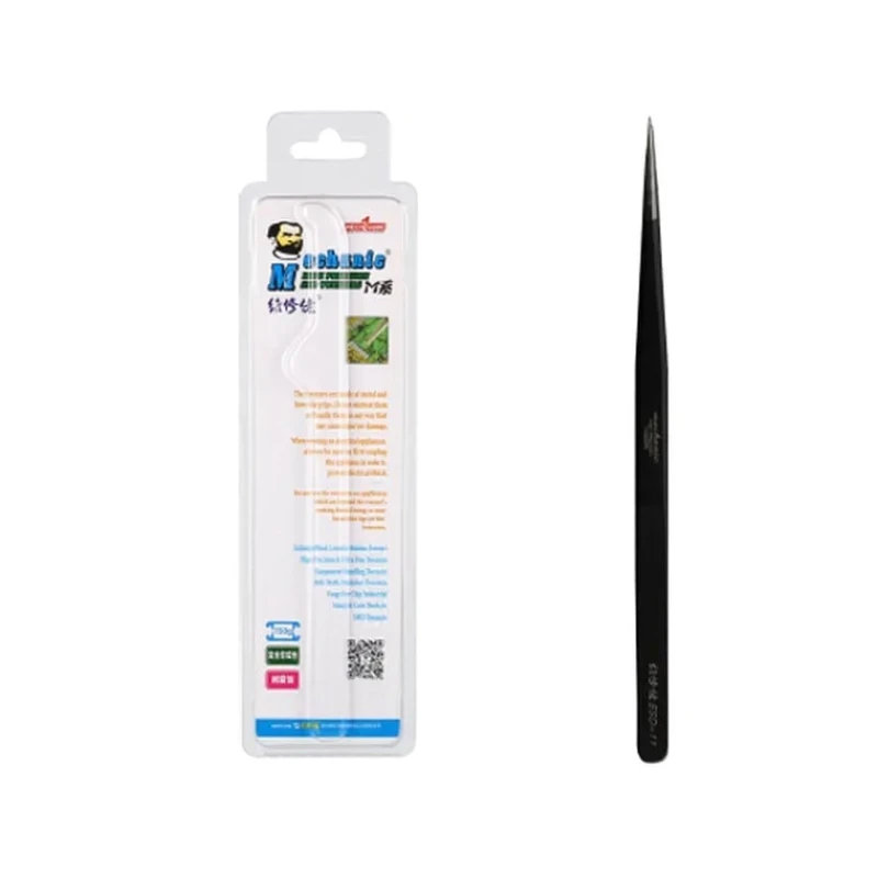 Пинцет Mechanic SMDESD11, уровня M, для работы с платами смартфонов, сталь Пинцет Mechanic SMDESD11, уровня M, для работы с платами смартфонов, сталь