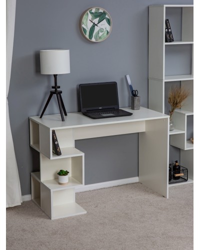 Yazı masası Letta White, 75х50х110 sm, LDSP, ağ