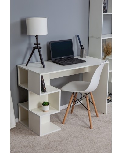 Yazı masası Letta White, 75х50х110 sm, LDSP, ağ
